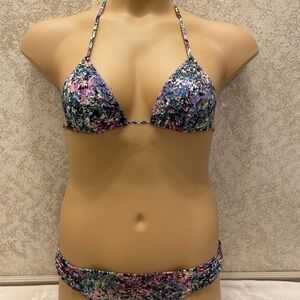 Victoria's Secret Multicolor Paint Splatter Bikini